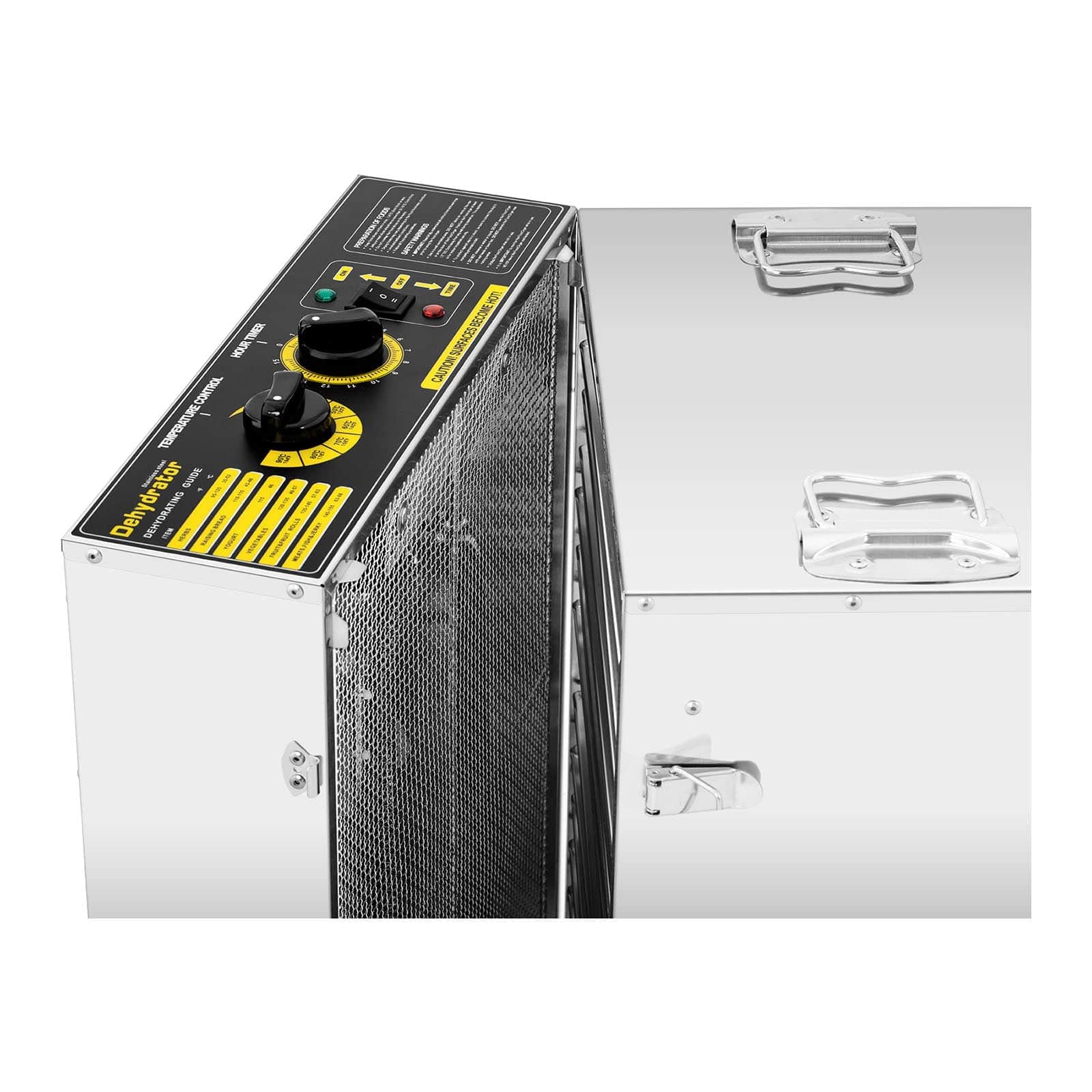 Royal Catering Deshidratador De Alimentos Máquina Secadora RCDA-1350/100S (Temporizador: 0-15 horas, Temperatura: 40-90 °C, 1500 W, 16 bandejas)