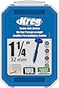 Kreg Blue-Kote Pocket-Hole Screws - SML-C125B-100 - Weather Resistant Pocket Screws - 1-1/4 Inch - Coarse Thread - Maxi-Loc Head - Outdoor - 100 Count