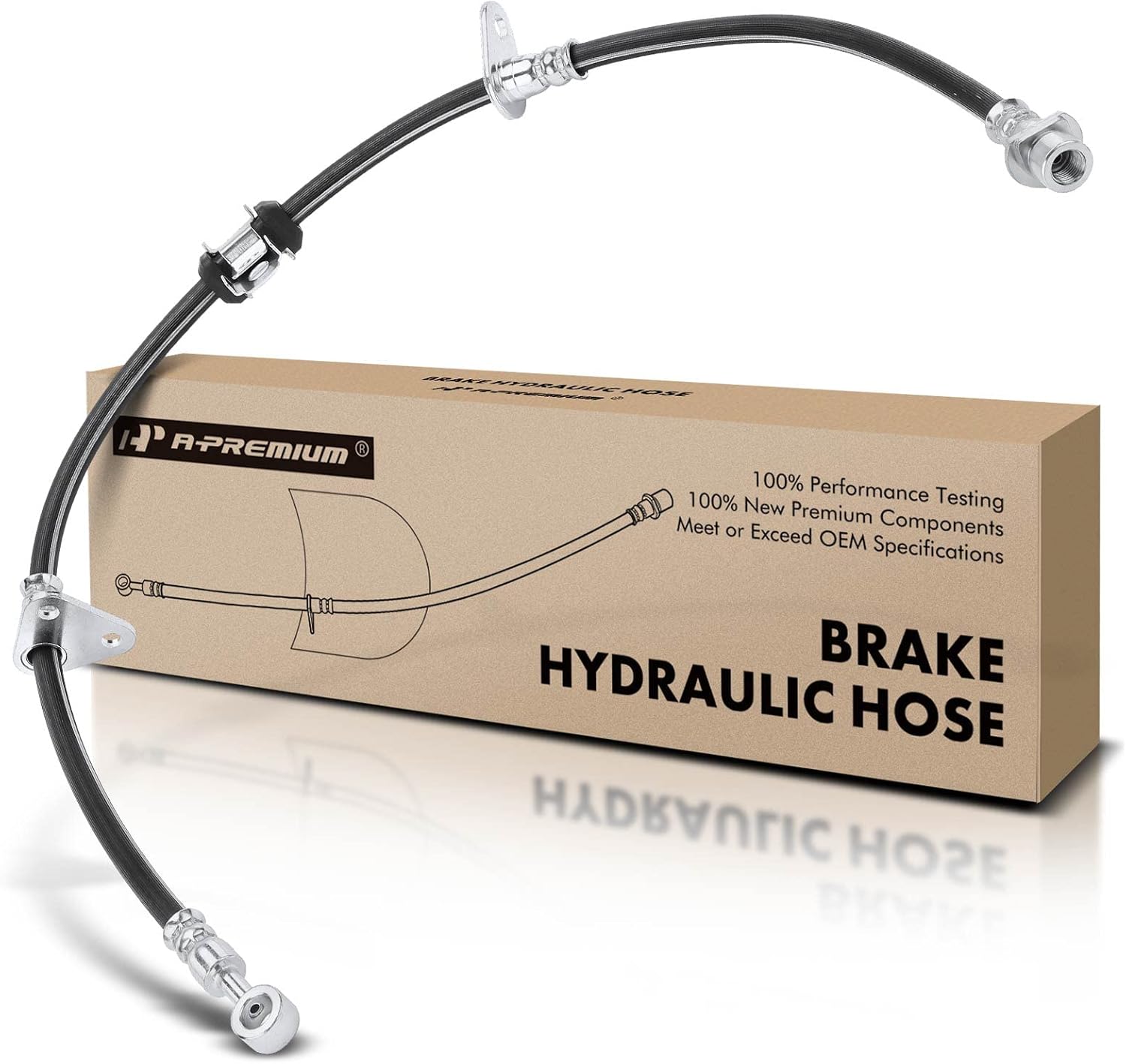 A-Premium Front Passenger Brake Hydraulic Hose Compatible with Select Honda, Acura and Isuzu Models - Accord 1990-1997, Odyssey 1995-1998, CL 1997-1999, Oasis 1996-1999 - Replace# 46410SM1003