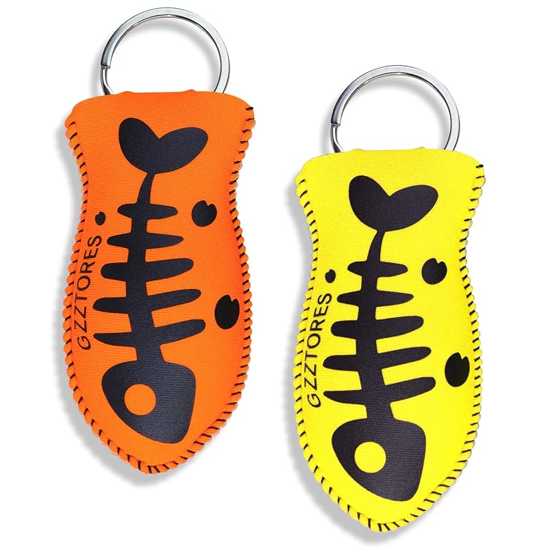 Chaveiro flutuante em formato de peixe para esportes aquáticos GZZTORES, laranja/amarelo, kit com 2 unidades