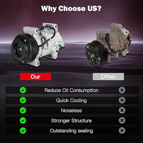 Miniatura 7 de cciyu Compresor de aire acondicionado apto para Cadillac DeVille 4.6L 2000-2005 AC Pump AC Compresor con embrague 2012-2013 para Chevrolet Silverado