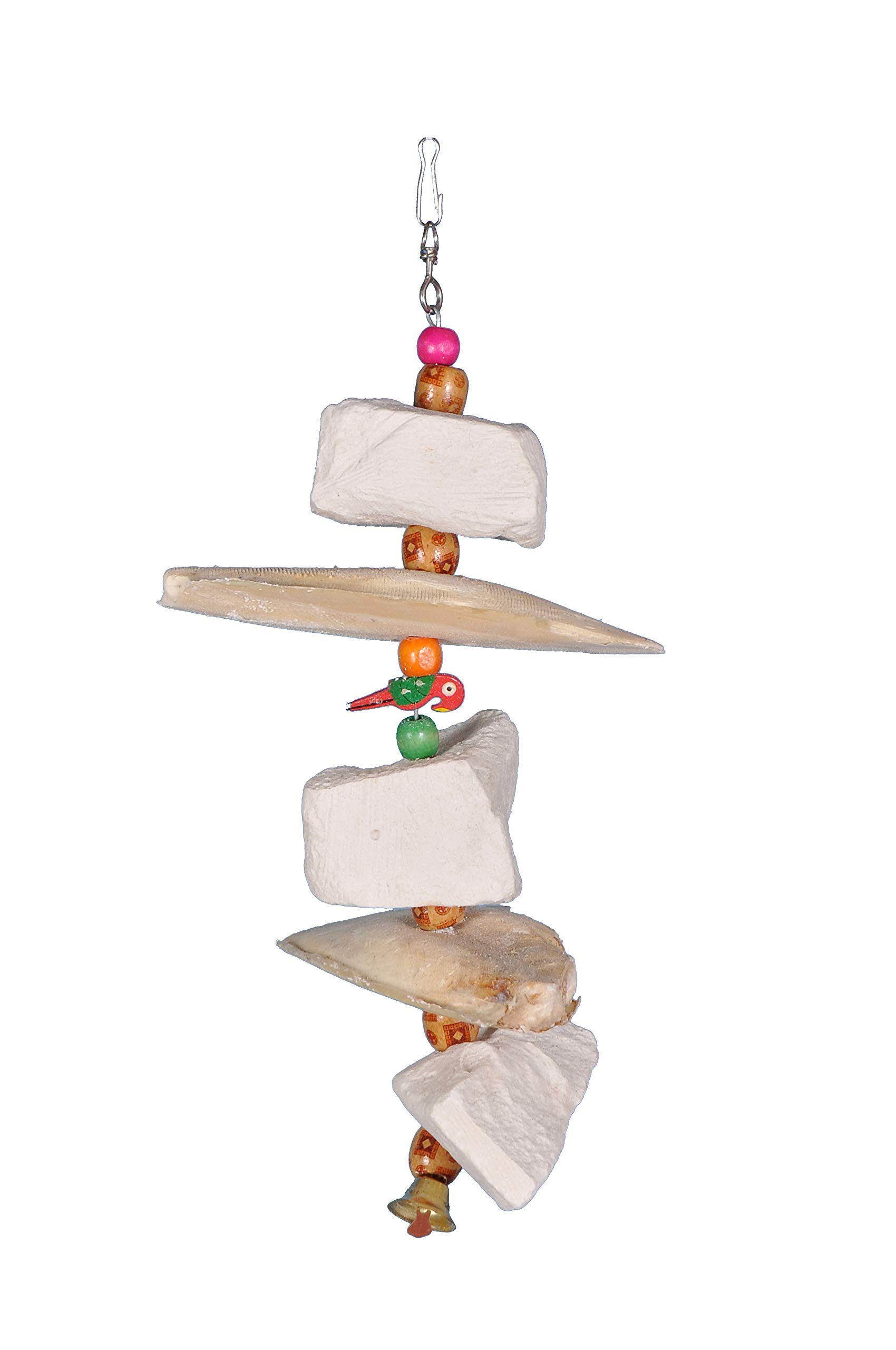 AVI CRAVE Natural Mineral Block and Cuttlefish Bone Toy for Birds,Budgies,Finches,Cocktail,Parrot,Conure,African Gray,Macaw and Other Birds (Large), Adult, 1 Count