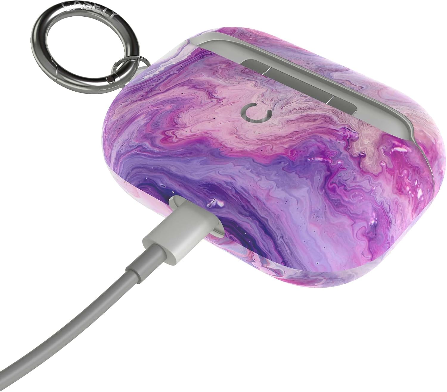 Casely Case Compatible with AirPods Pro 1 | Tie Dying Over You Purple Marble AirPods Case