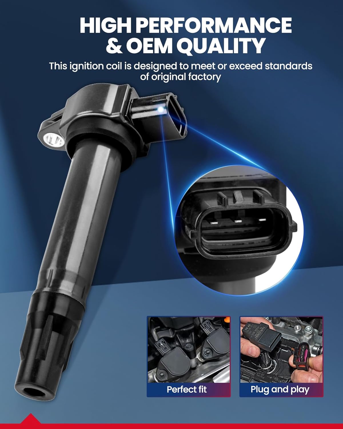 KAX Pack of 4 UF589 Ignition Coil Set for Mitsubishi Outlander Sport 2011-2014, 2016-2017, 2015 2.0L, Mitsubishi Lancer 2013-2017, 2009-2012 2.4L, 2008-2012 2.0L, Mitsubishi Outlander 2014-2020, UF589