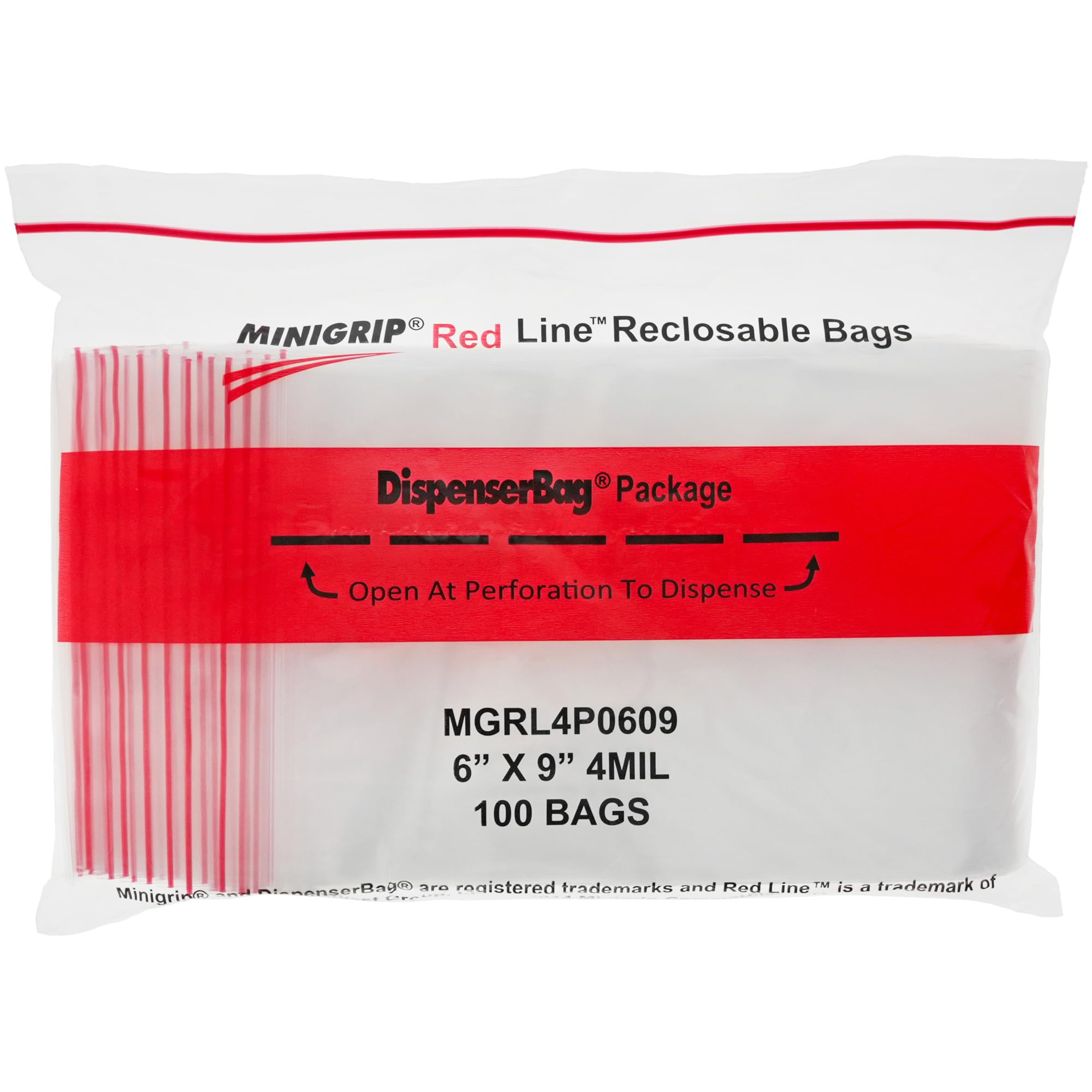 Amazon.com: Minigrip Red Line 6 x 9 inch, 4 Mil Zipper Reclosable