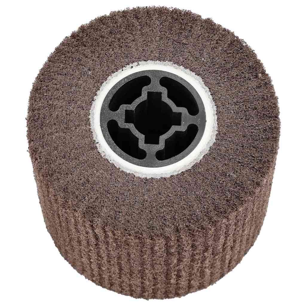 Juego de 3 rollos de papel de lija marrón de 12 x 12 x 10 cm, fibra sintética, disco de papel de lija para madera, metal y plástico, pulido con mecanismo de bloqueo de cámara para lijadora