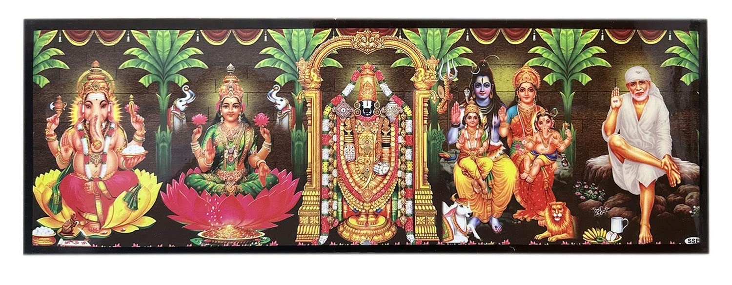 Buy Pooja Ghar 5 God in 1 Photo for Pooja Ganesha Ji, Laksmi mata ...