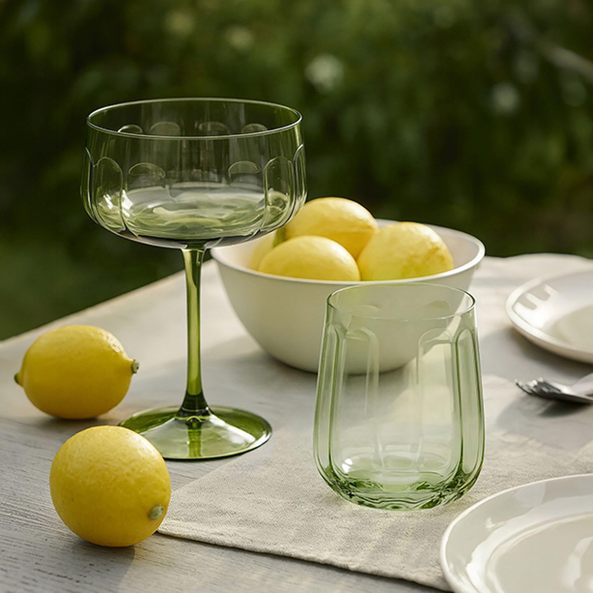 NOVASTYL - Lot de 4 coupes riviera 36.5cl en verre vert - 1605437