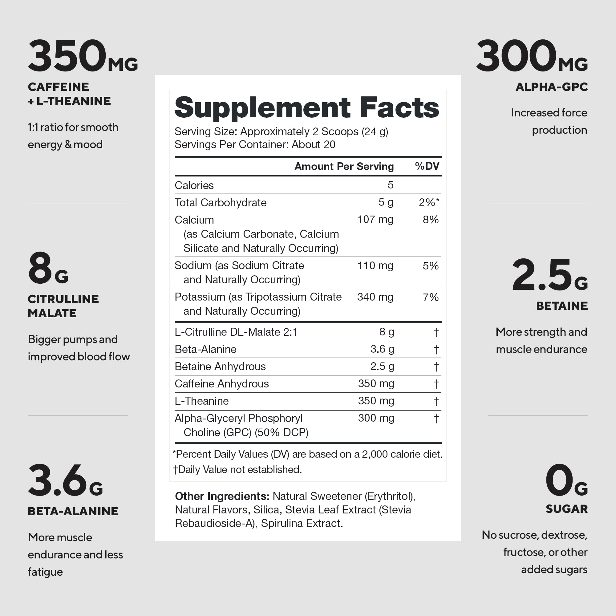 Legion Pulse Pre-Workout, 350mg Caffeine, Nitric Oxide, Blue Raspberry — Amazon image 2