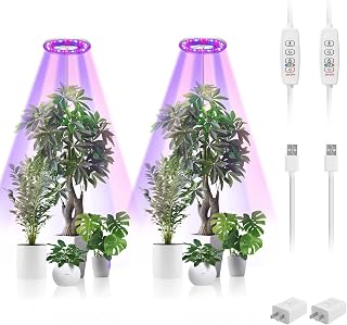 Probapro 2pcs Grow Light,72 LEDs Plant Light for Indoor Plants,5000K Full Spectrum Plant Grow Light,10-Level Dimmable,Auto ON & Off Timer 3/9/12H，Height Adjustable, Suitable for Various Plants Growth