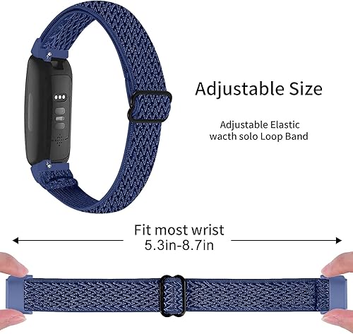 Miniatura 8 de Paquete de 5 bandas elásticas de nailon compatibles con Fitbit Inspire 3Inspire 2Inspire HRInspireAce 3Ace 2, correa deportiva de nailon elástica de