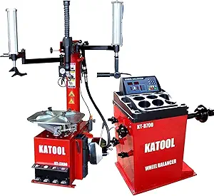 KT-T830+KT-B700 Tire Changer Wheel Balancer Combo 2.0HP Bead Blaster Alloy Steel Jaw 120V Motor Professional Garage Equipment