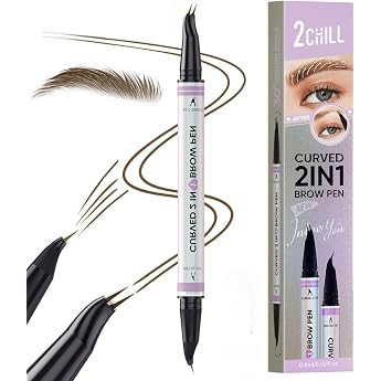 2CHILL Augenbrauenstift Wasserfest Microblading Augenbrauen stift mit 2 Spitzen Eyebrow Pencil mit 2-Zinken Gabelspitzen & Pr ziser Pinselspitze f r Nat rliches Make up Dunkelbraun