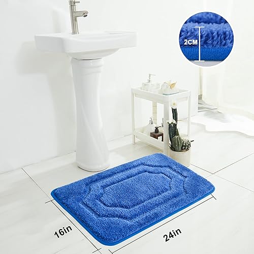 Miniatura 2 de BEQHAUSE -Alfombras de baño, antideslizantes, suaves, gruesas, absorbentes para el suelo, lavables a máquina, de secado rápido, para ducha y bañera,