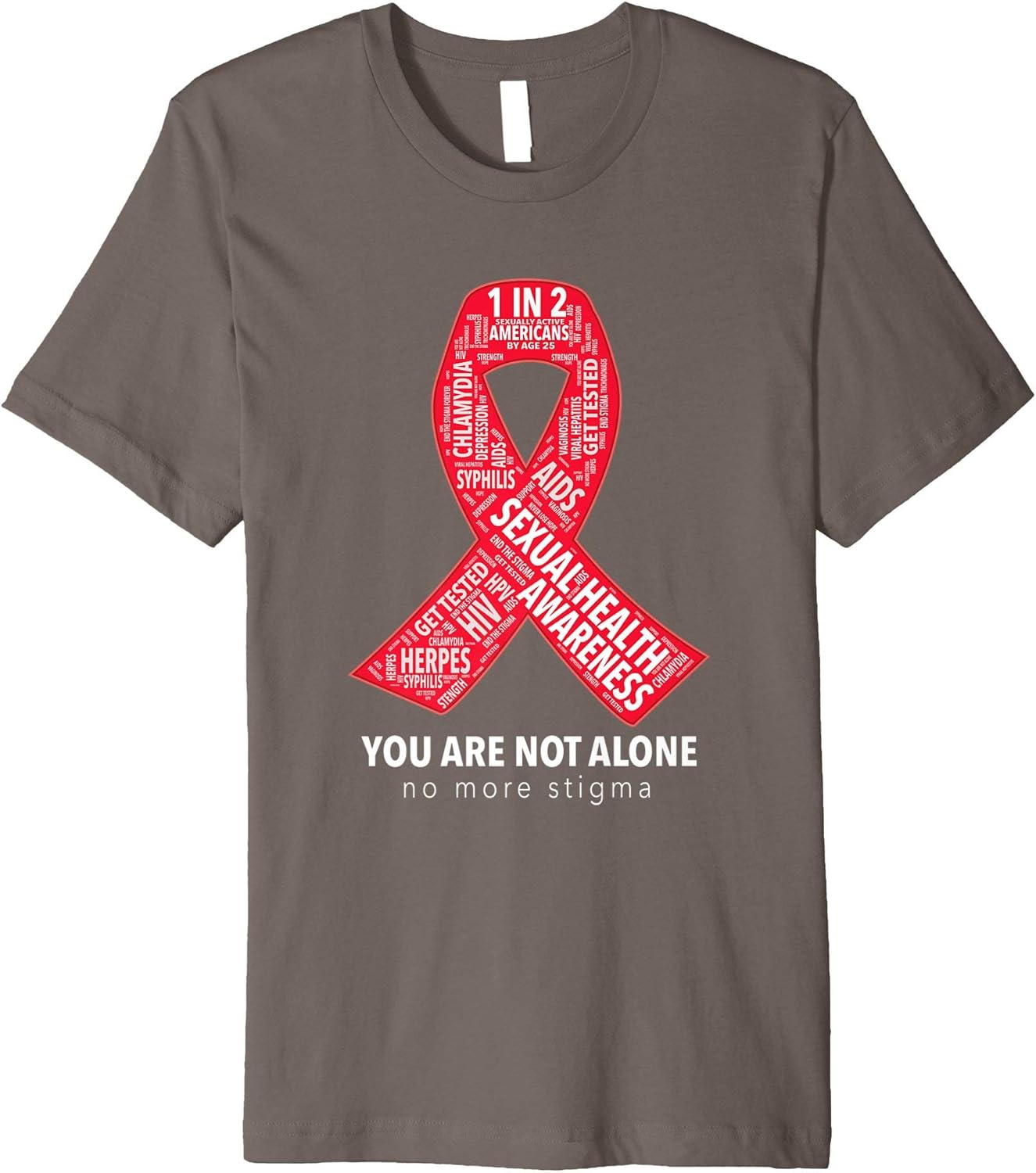 Amazon.com: Sexual Health Awareness Ribbon Word Cloud STI Shirt ...