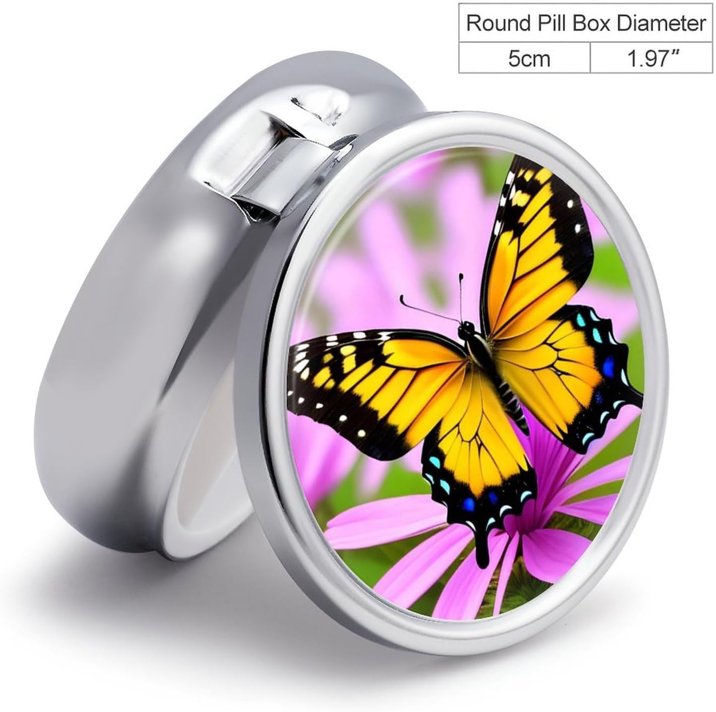 Spring Butterfly Pill Case 3 Compartment Travel Pill Box image 2