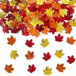 Thanksgiving Confetti Fall Maple Leaf Shape Autumn Table Scatters Confetti for Thanksgiving Decorations Maple Leaf Party Sets