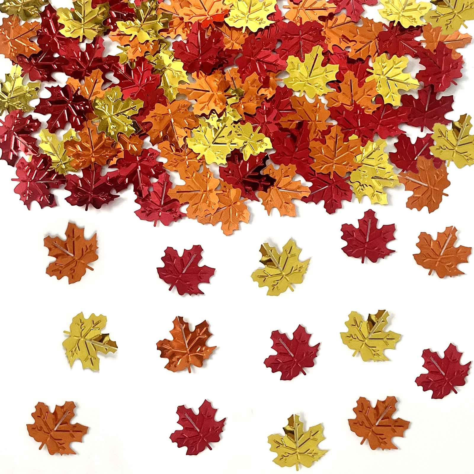 Thanksgiving Confetti Fall Maple Leaf Shape Autumn Table Scatters Confetti for Thanksgiving Decorations Maple Leaf Party Sets
