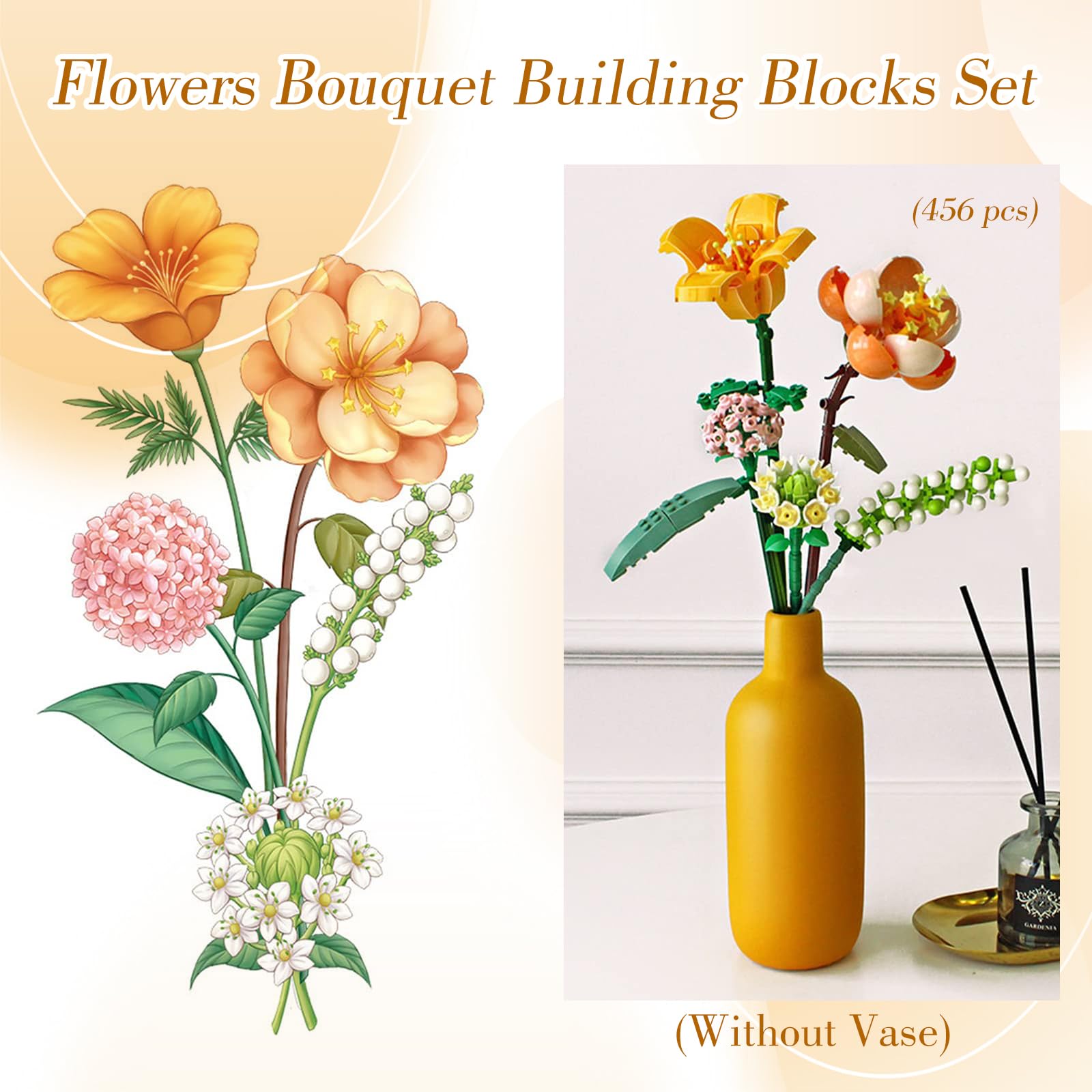 Building Blocks Flower Bouquet - DIY Artificial Flowers With Vase ...