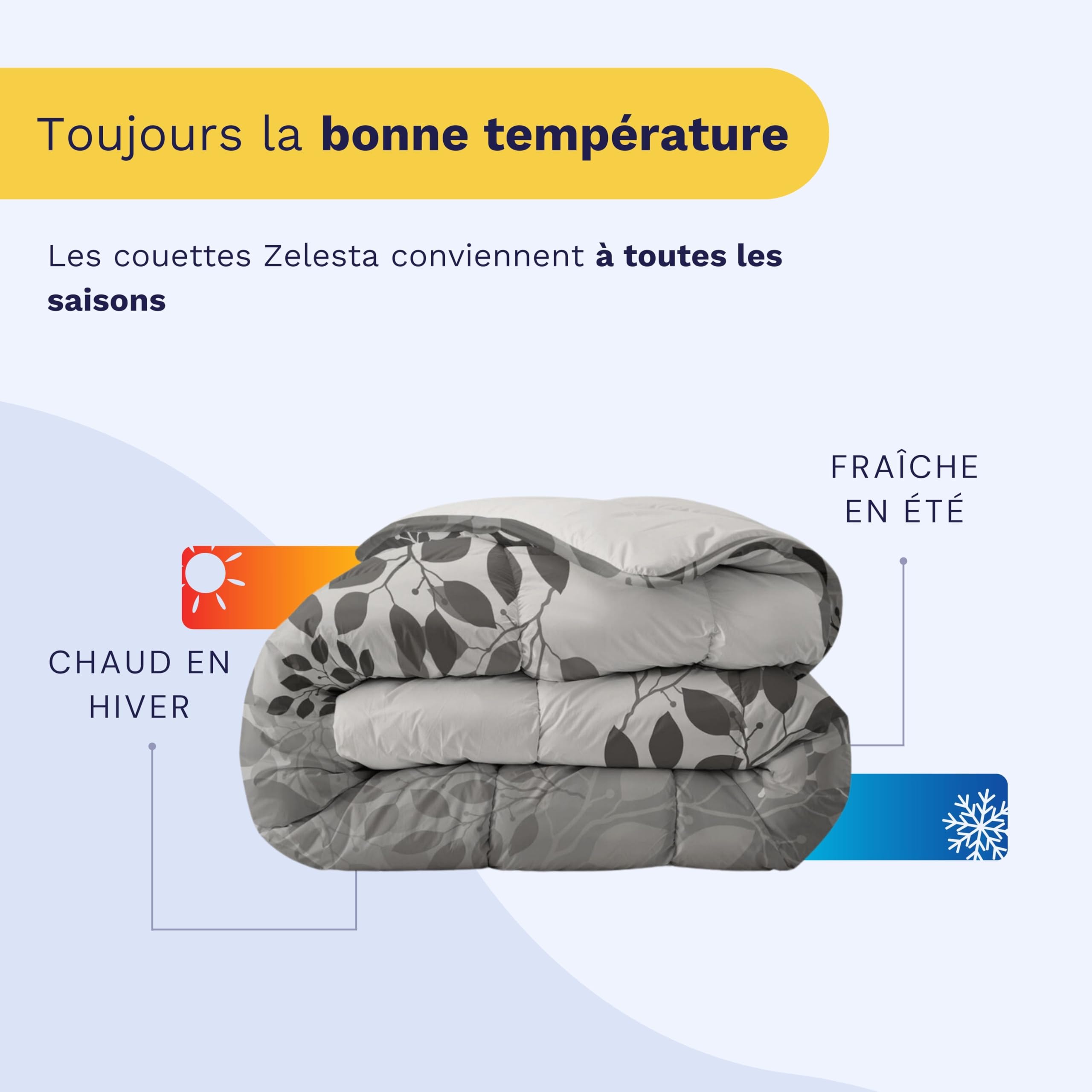 Zelesta Royalbed Couette 4 Saisons 240x200cm - Sans Housse, Hiver et Été Chaude, Lavable, Hypoallergénique - Linge de Lit (Silver Wilderness)