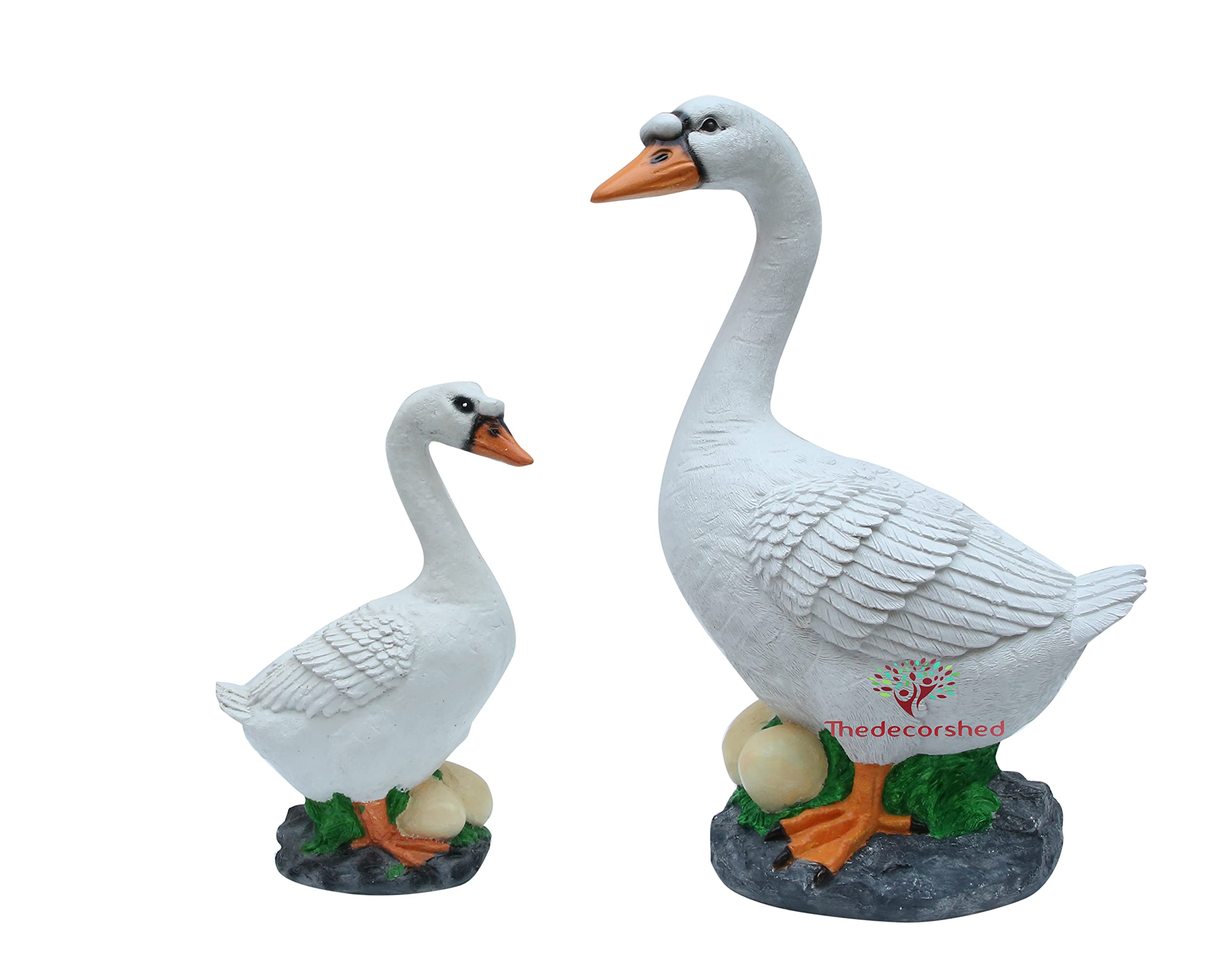 The Decorshed Pack of 2 Duck with Goose for & Garden Decoration Garden Statues White Duck for Garden Animal for Garden 3