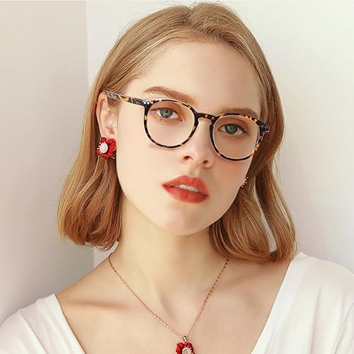 Miniatura 5 de Kerecsen Paquete de 5 lentes de lectura para mujeres y hombres, marco grande, redondos, bisagras de resorte