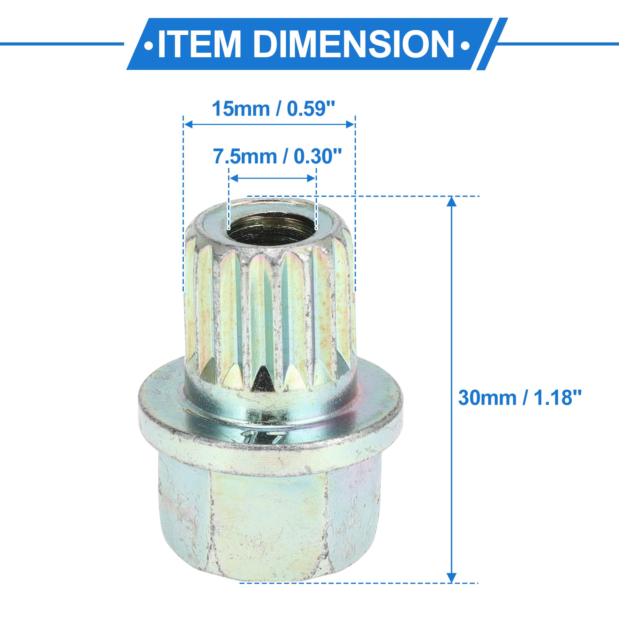 Chiave a dado antifurto per ruote BMW 33/17PT Acciaio Legato Zincato Tono Argento