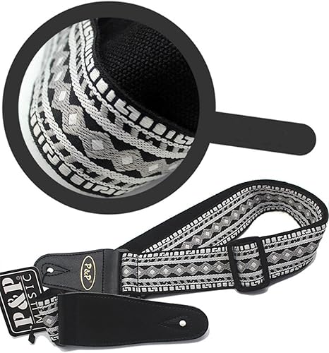 ATIDY Gitarrengurt Klassische nationale Art-Gurt verstellbaren Riemen fA r Gitarre Bass Folk-Gitarre E-Gitarre Silber ATIDY Gitarrengurt Klassische nationale Art-Gurt verstellbaren Riemen fA r Gitarre Bass Folk-Gitarre E-Gitarre Silber