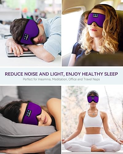 Miniatura 7 de MUSICOZY 3D Bluetooth Sleep Mask with HD Stereo Sound, Wireless Sleep Headphones for Side Sleepers, Music Headband Eye Mask for Sleeping,