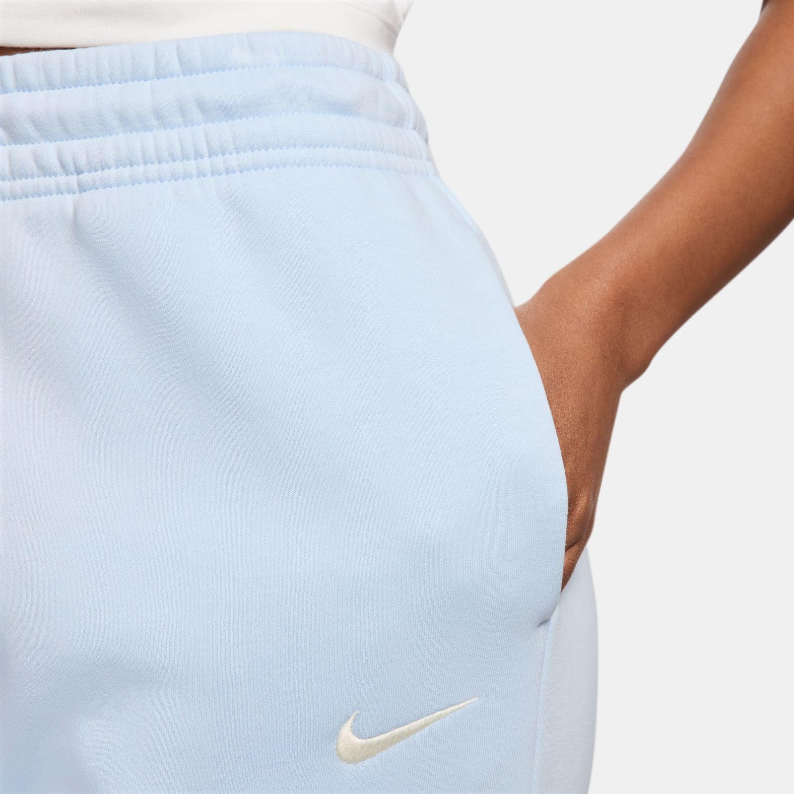 Nike Sportswear Phoenix Fleece Damen-Trainingshose Mit Mittelhohem Bund, Blue Tint/Sail, FZ7626-4... Ansicht 4