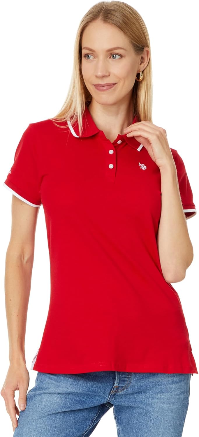 U.S. Polo Assn. Womens Classic Stretch Pique Polo Shirt