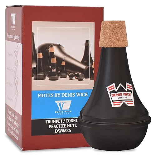 Denis Wick Practice Mute for Trumpet or Cornet, 5526 - Hand-Spun Aluminum Mute with Natural Cork - Brilliant Tone, Reliable Intonation & Tight-Bell Fit for Practice or Performance - 8 x 6 x 6 inches