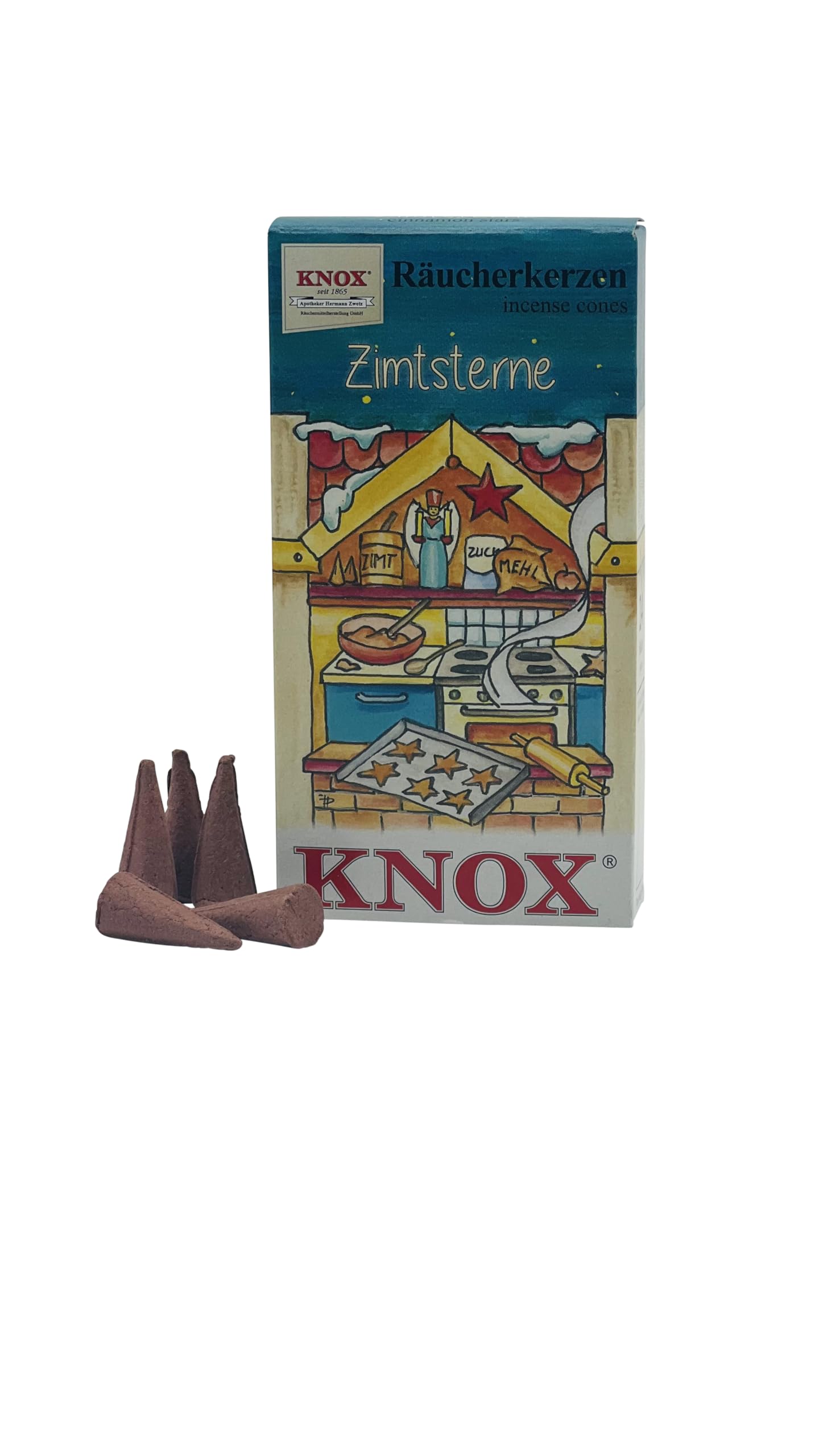 KNOX Christmas Bakery Incense Cones – Fragrance: Cinnamon Stars – Quantity: 24 Pieces – Burning Time: Approx. 10-15 Minutes – Made in Germany