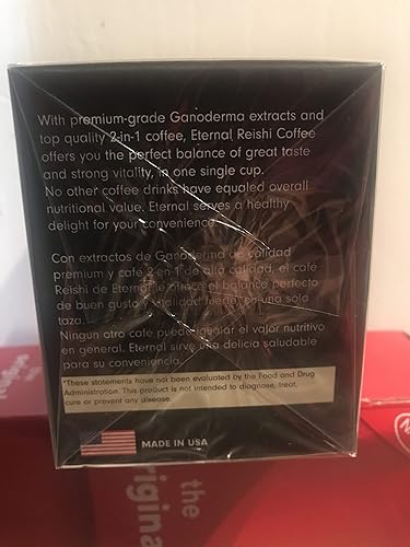 Miniatura 9 de Eternal Gourmet Ganoderma (REISHI) - Café negro 2 en 1, fabricado en Estados Unidos, Café Negro con ganoderma Eternal Pack de 4