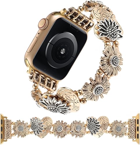 Correas elásticas de metal compatibles con Apple Watch Band de 1.49, 1.57, 1.61, 1.65, 1.73, 1.77 y 1.73 pulgadas, pulsera de acero inoxidable