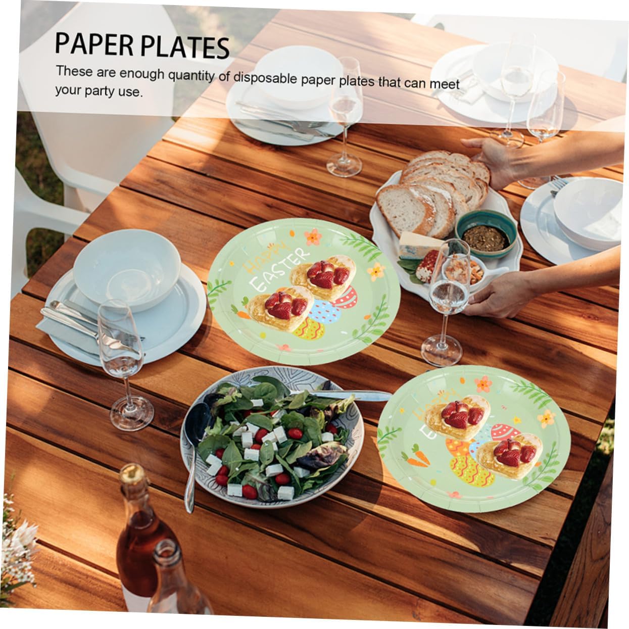 48pcs Easter Bunny Paper Plates Disposable Shape Dinner Plates Cute Bunny Party Tableware for Spring Festival Gatherings and Cake Serving