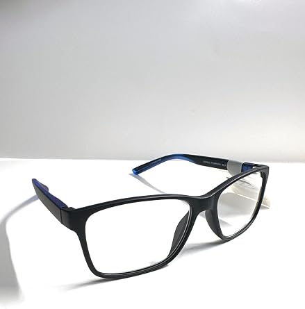 Foster Grant premium reading glasses FGMR2001 black blue rubberized rectangular 1.00