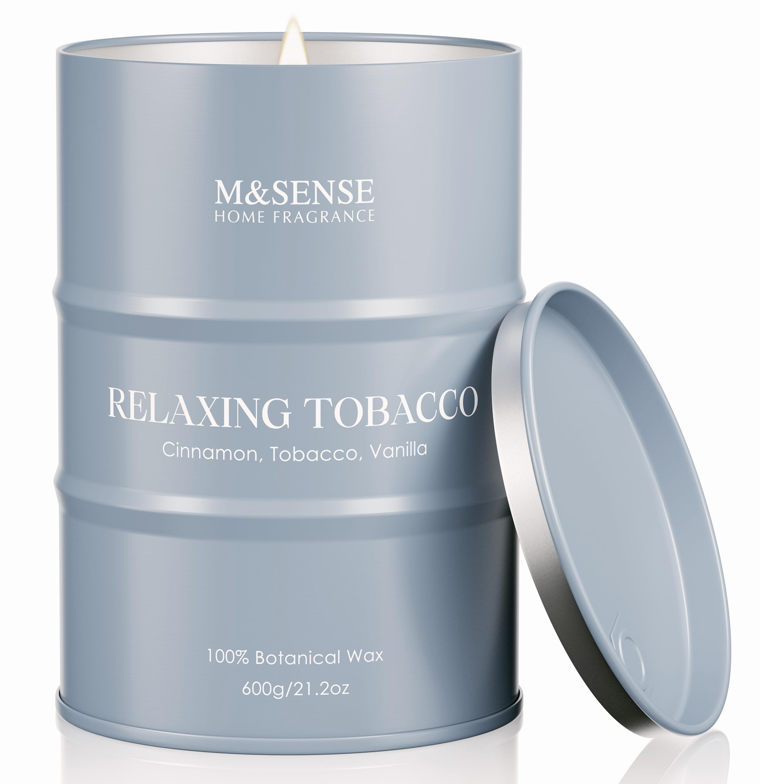 M&amp;SENSE Vanilla Tobacco Scented Candles, Large, Natural Soy, 21.2oz