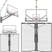 Basketball 2-in-1 Backstop Net+Light Mount System, Standalone Backstop Net, Standalone Light Mount Frame for Backyard Family Play, Fits Standard HoopsLight NOT Included