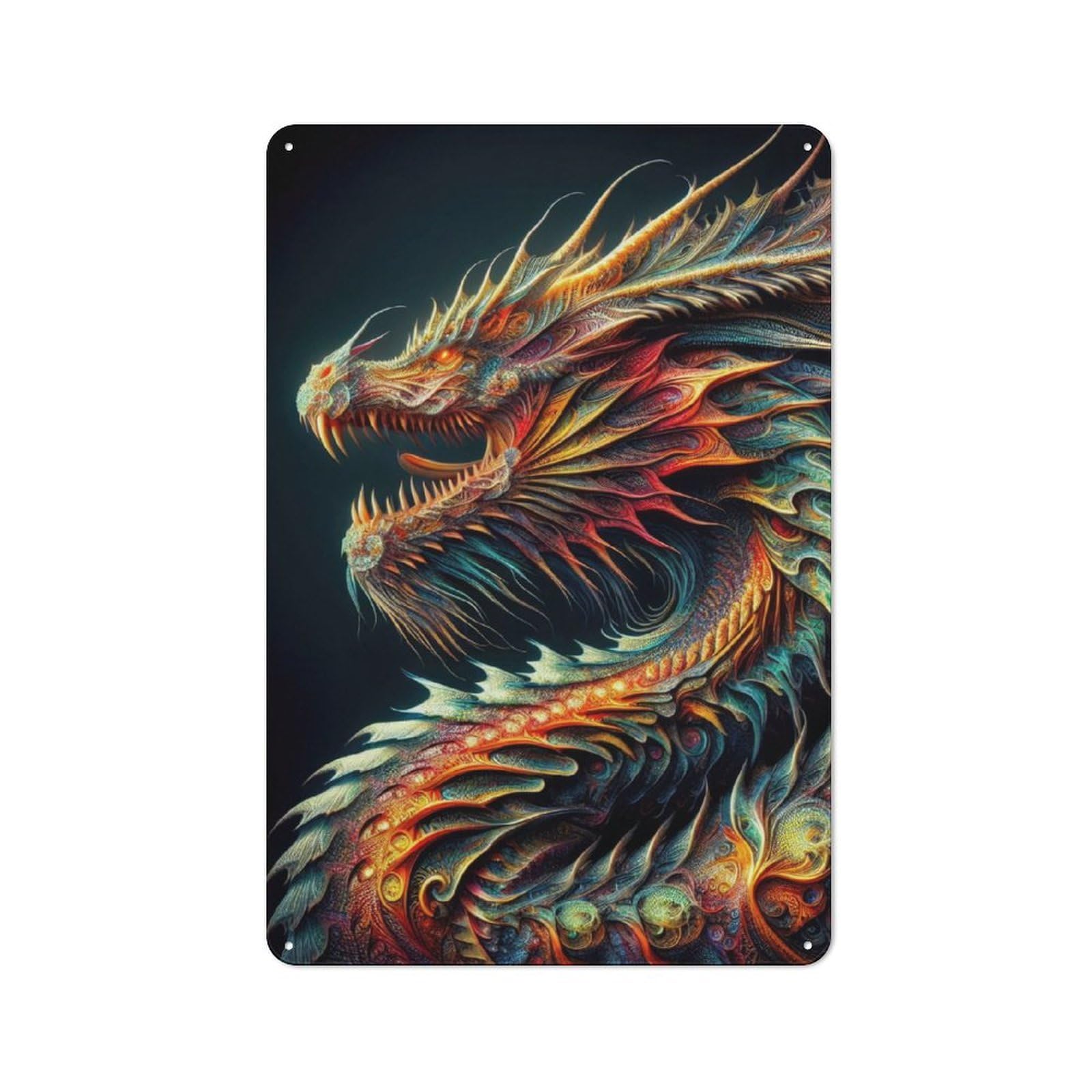 Junmoney The Jewel Of Dragons For Lounge Or Reading Corner, Rustic Tin Sign 30X20cm, For Home Interiors, Feature Walls And Decorative Displays