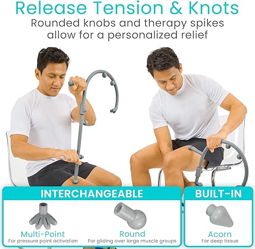 Miniatura 6 de Vive Herramienta de masaje de punto gatillo  Bastón de masaje  Cabezales intercambiables para cuello, espalda, hombros y puntos de presión  para