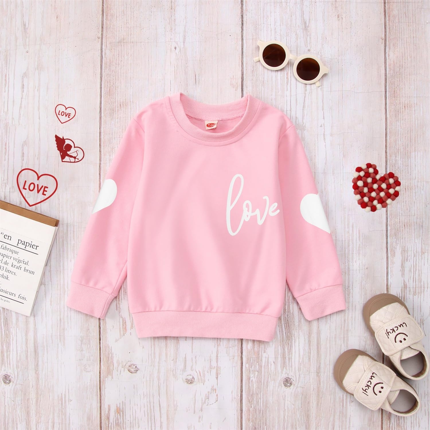 MODNTOGA Mommy and Me Valentines Crewneck Sweatshirt Love Heart Graphic Tops Long Sleeve Pullover Family Matching Outfit - Image 3