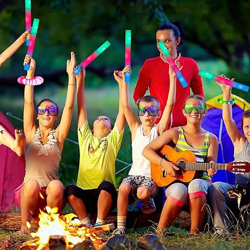 Miniatura 4 de Jiahz Varillas incandescentes a granel, 210 varillas de espuma brillantes, palos de espuma LED en la oscuridad, suministros para fiesta con 3 modos