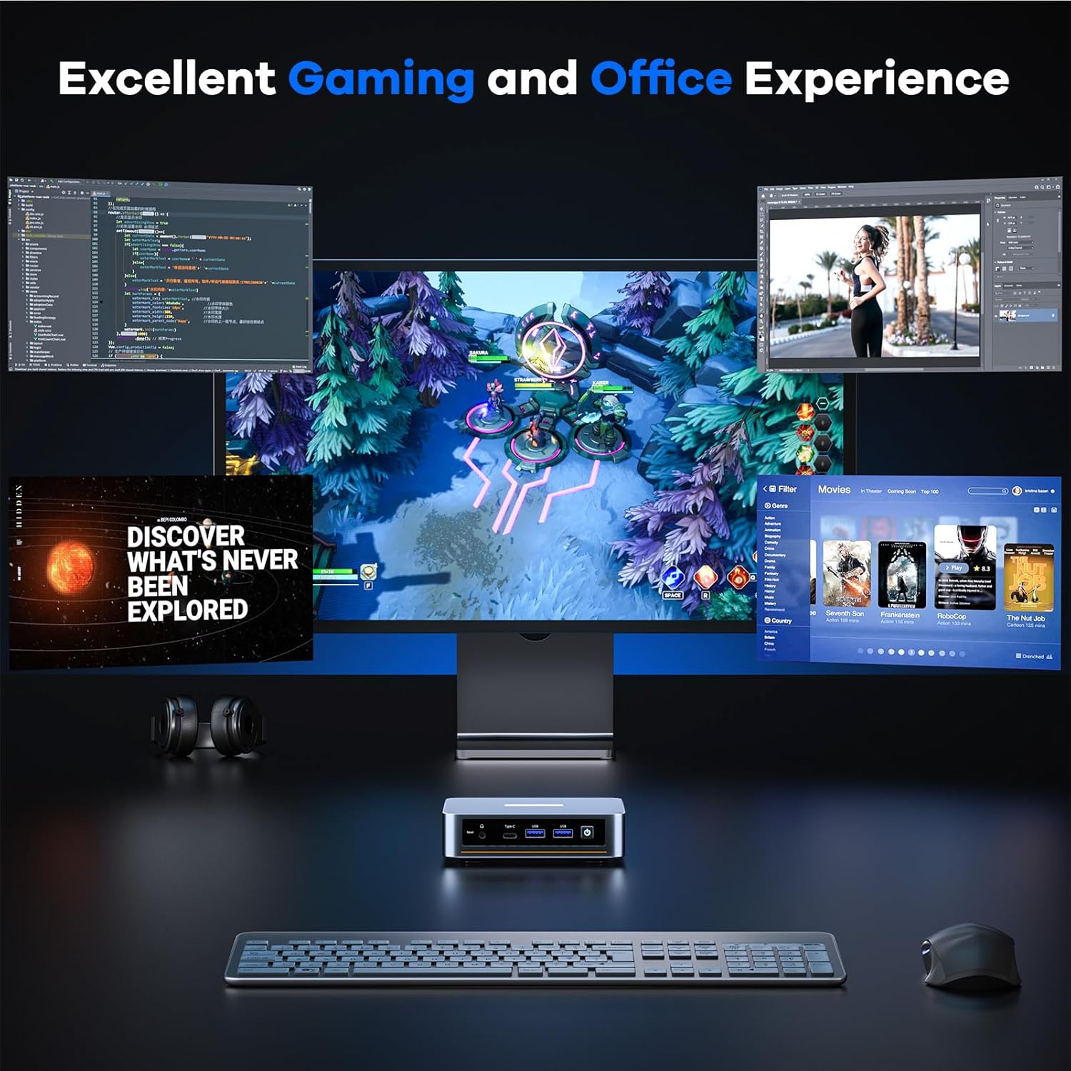 PELADN WI6 N100 Mini PC multiple interfaces diagram