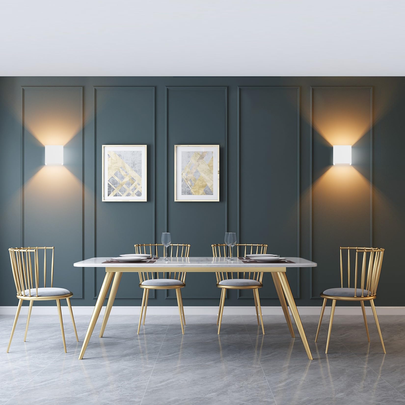 Klighten 2 * 9W Lampade da Parete per Interni/Esterno Bianco Caldo 3000K Applique da Parete Con G9 Lampadina Sostituibile, per Portico, Bagno, Corridoio,Balcone (Bianca)
