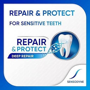 Sensodyne Repair & Protect Whitening Toothpaste Toothbrush Bundle 3 x 75 ml