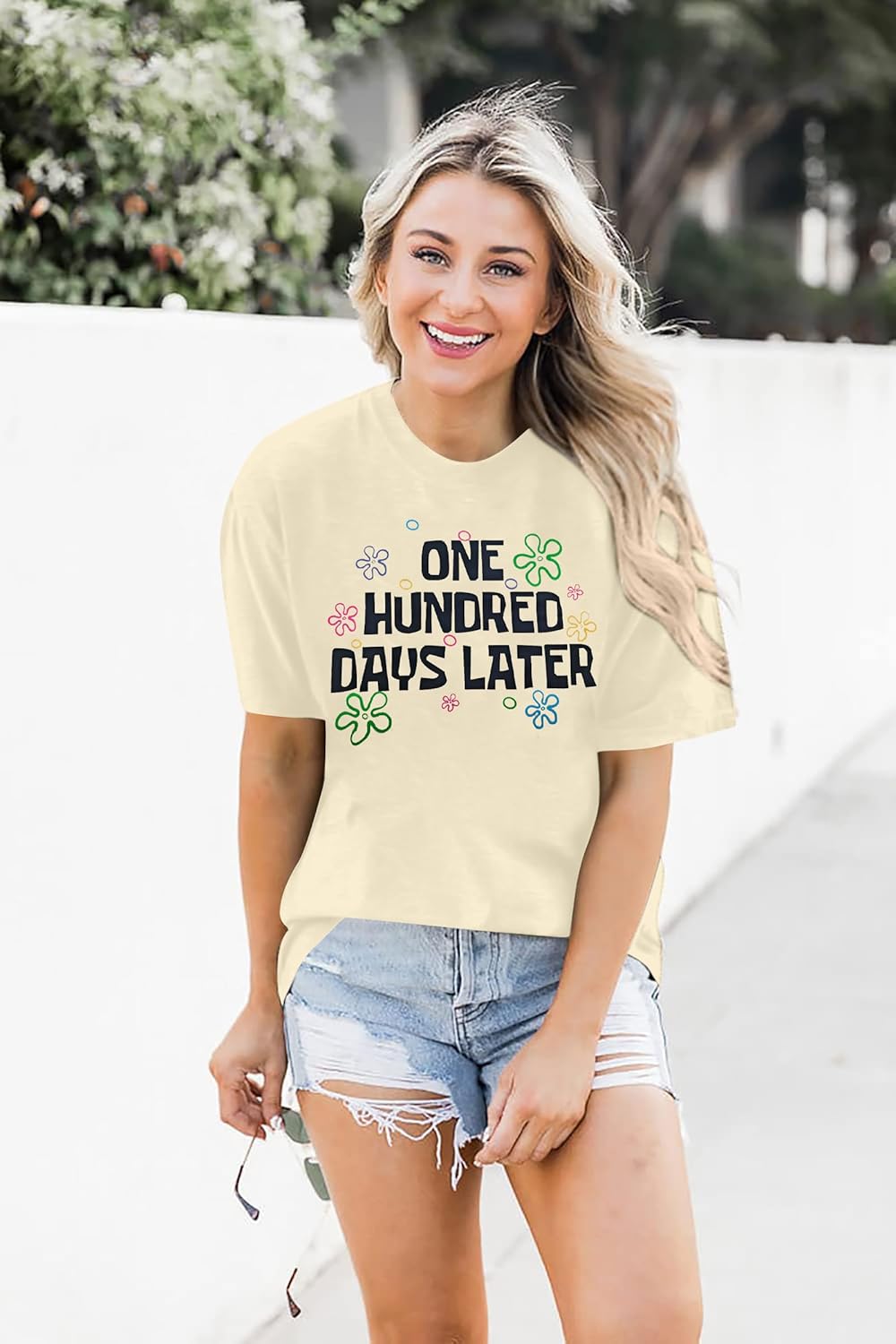 100 Days of School Shirt 100 Days of School Shirt Teacher Women 100th Day Casual Short Sleeve Tee Top - Image 6