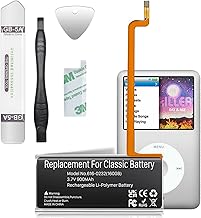 Battery for iPod Classic, 900mAh New Upgrade High Capacity 616-0232 Battery Replacement for iPod 5th - 7th Generation Video Classic A1136, A1238 with Full Set Repair Tool