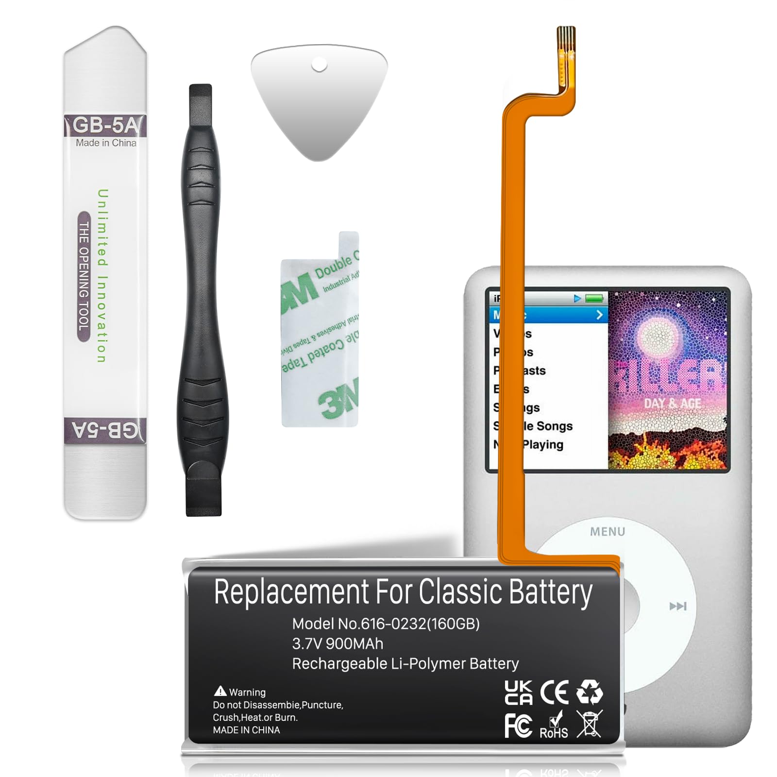 iPod Classic 5世代 MA003 60GB 新品のバッテリー Amazon.com: OHZHAO Upgrade Replacement 750mAh Long-Lasting Classic