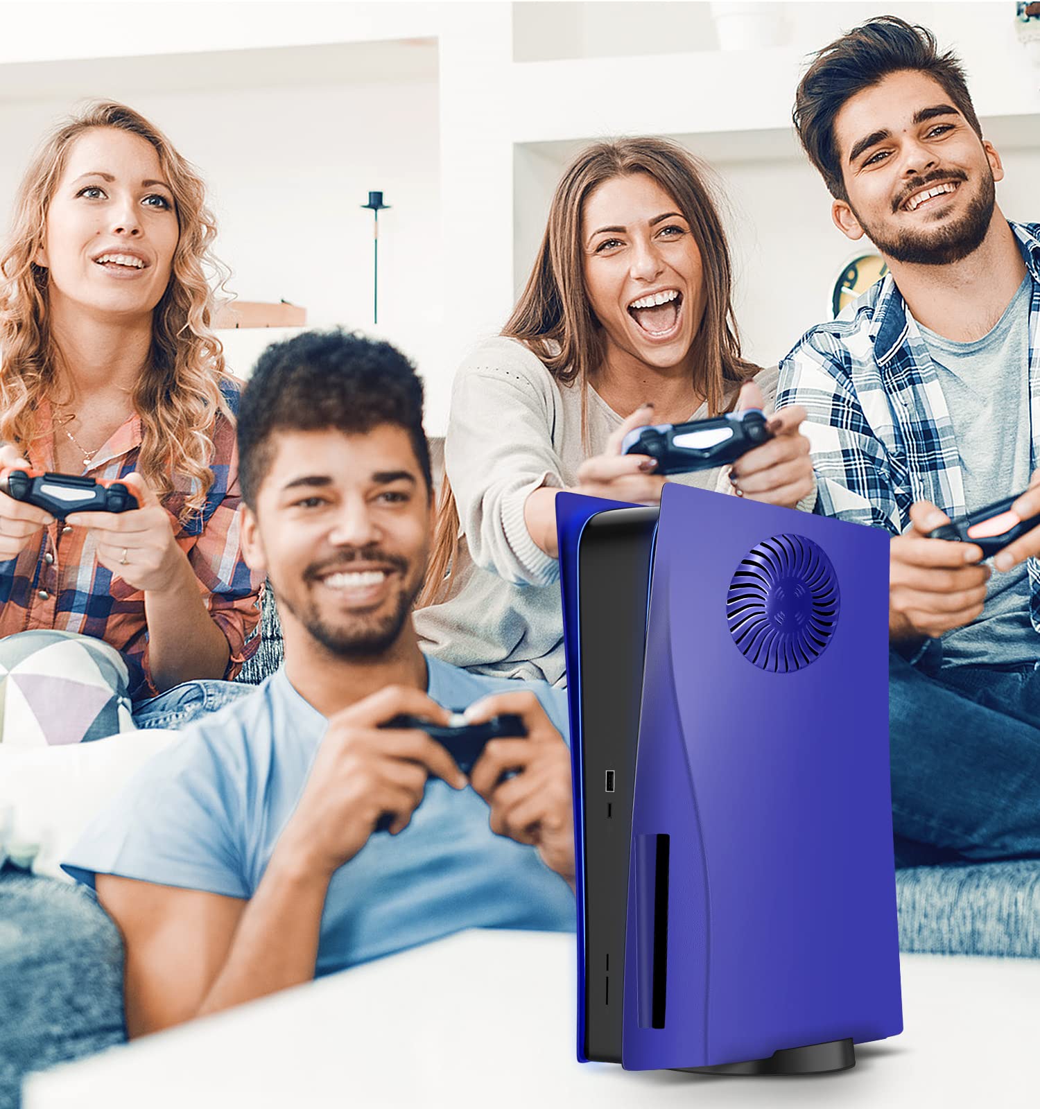 Coque de protection de plaque PS5 Version de refroidissement de la plaque frontale Peau de plaque PS5 pour édition de disque PS5 Évents turbo améliorés ABS antichoc dur Plaque PS5 Violet galactique
